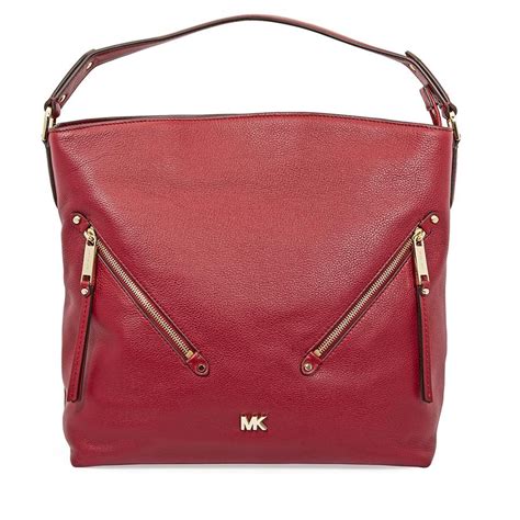 michael michael kors evie large leather shoulder bag bordeaux|Evie Large Leather Shoulder Bag .